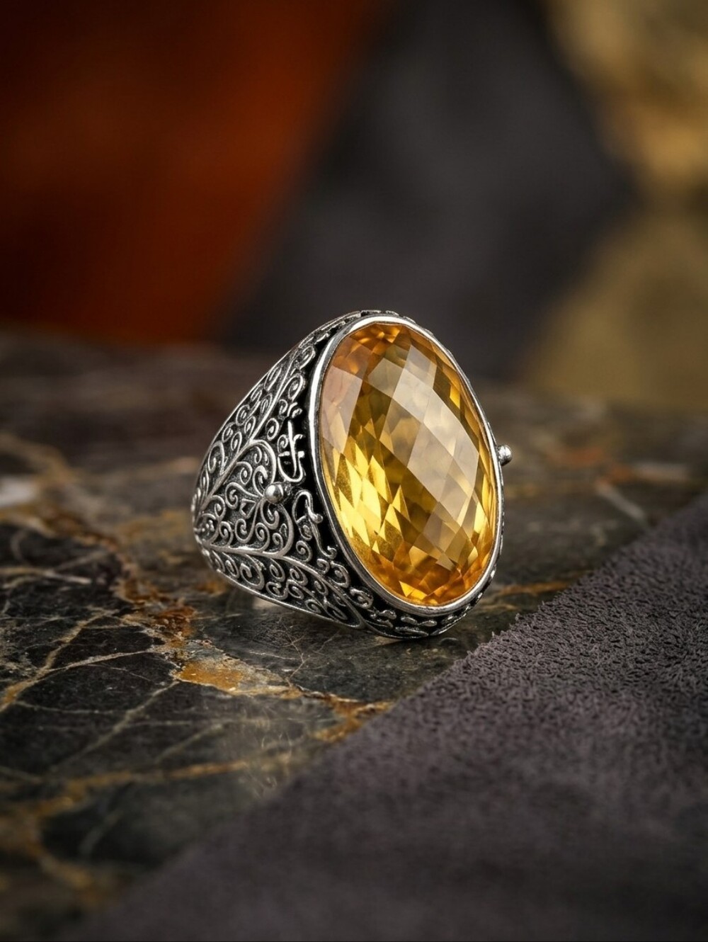 Sajen Titanium Gold Quartz Sterling Silver Locket Poison Secret Compartment Ring